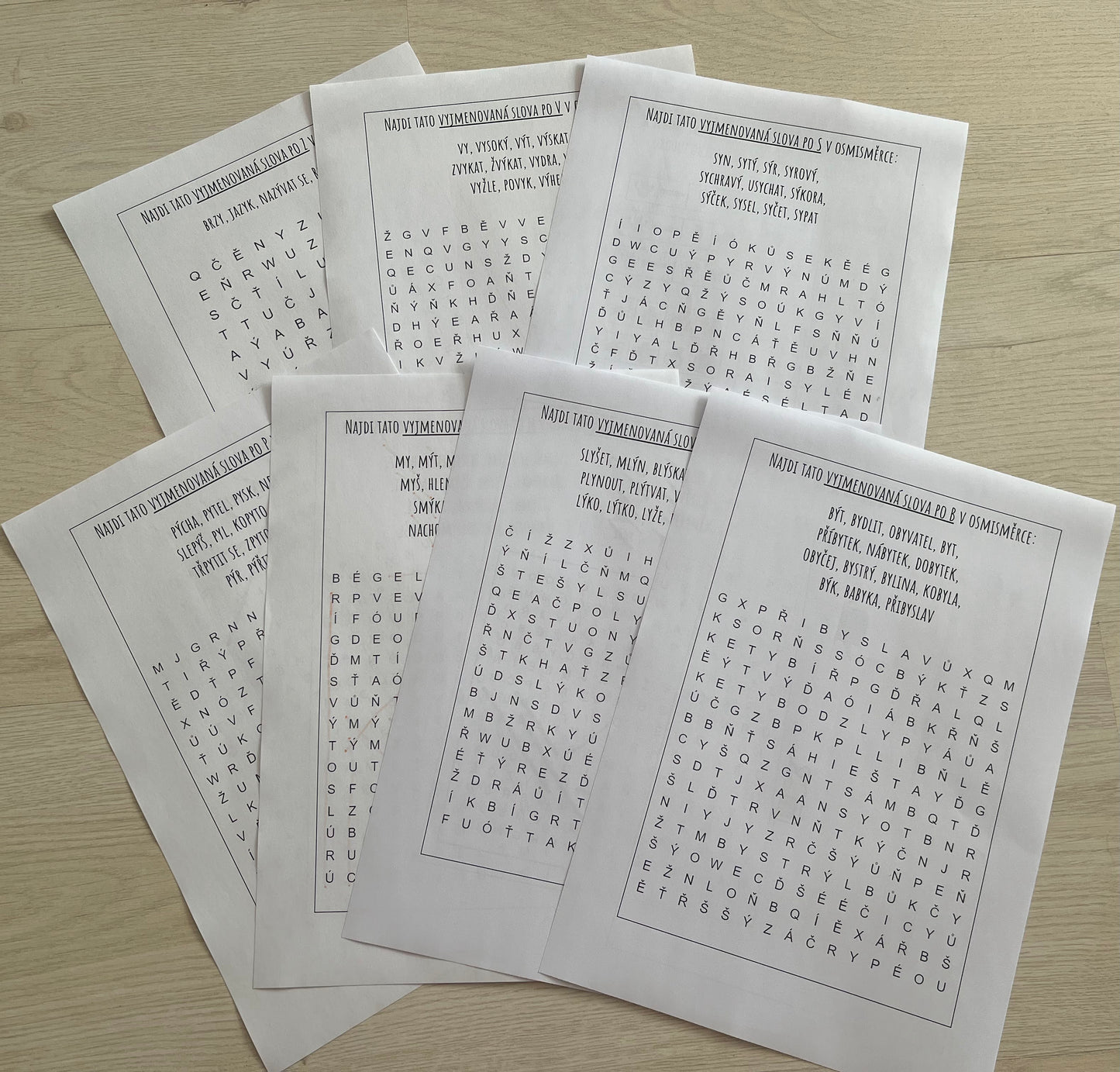 Vyjmenovaná slova v osmisměrce