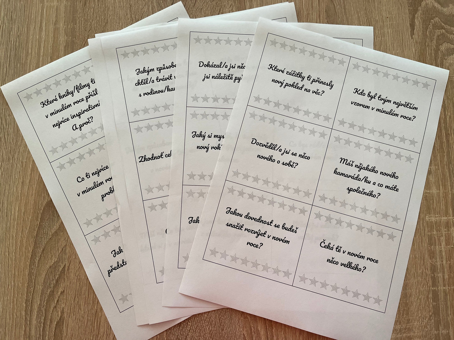 Kartičky - hodnocení roku