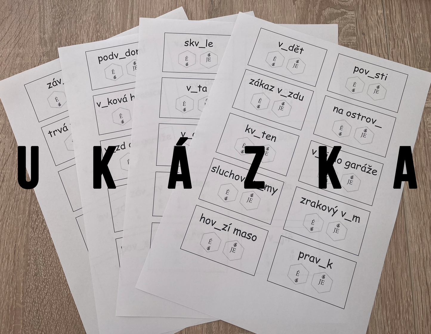 Psaní VĚ/VJE - kolíčkování