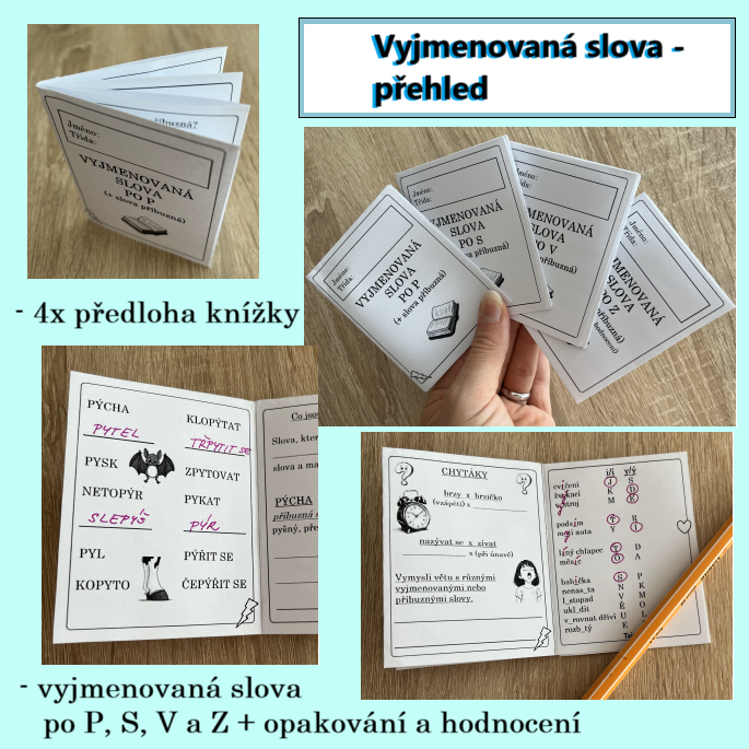 Vyjmenovaná slova P, S, V, Z - přehled