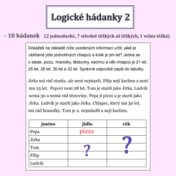 Logické hádanky 2