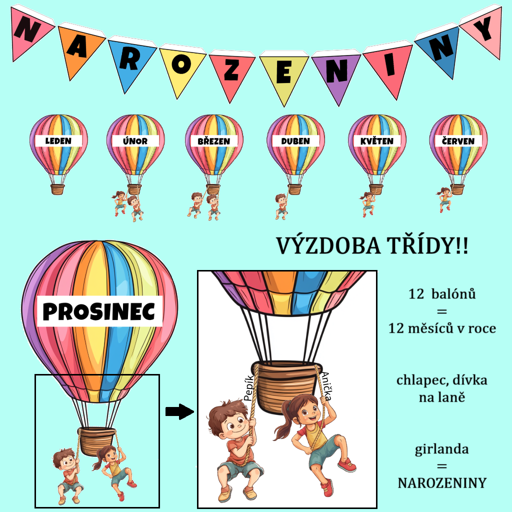Narozeninovník - horkovzdušný balón