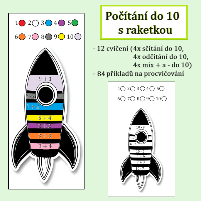 Počítání do 10 s raketkou