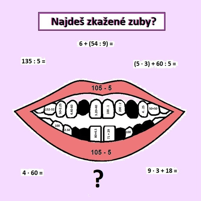 Najdeš zkažené zuby?