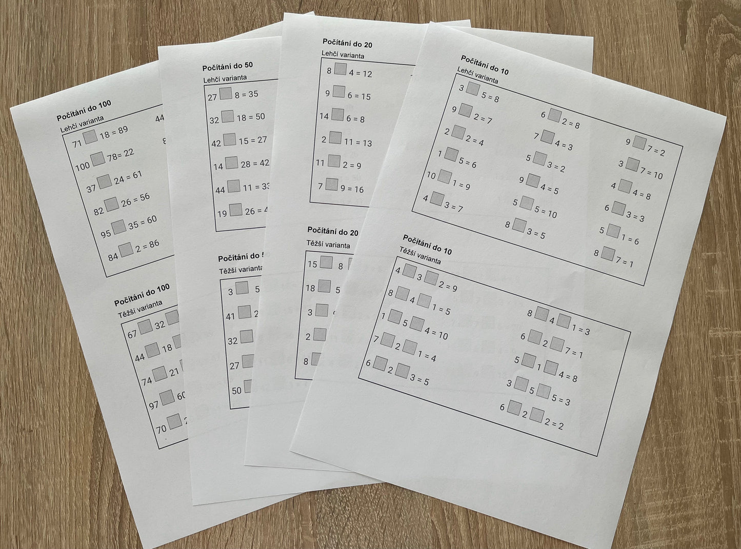 Doplň znaménko +, -