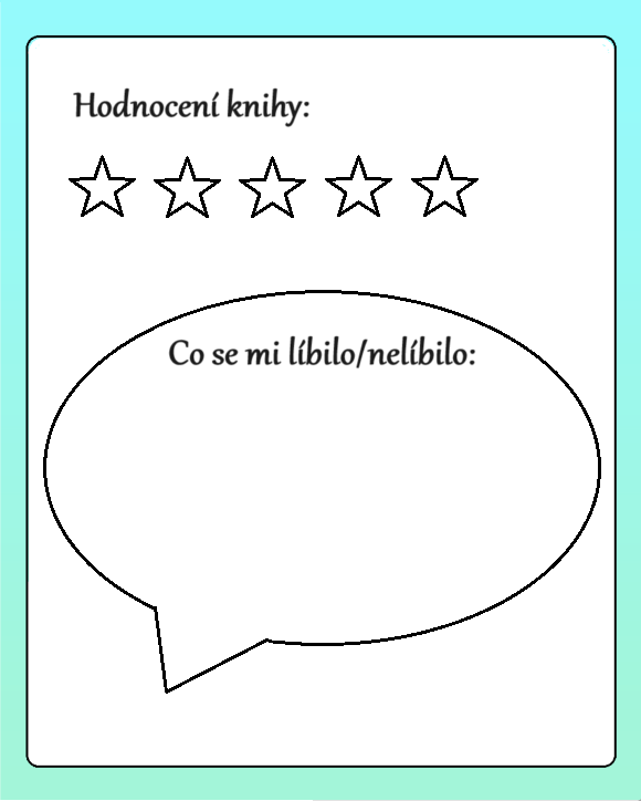 Čtenářský list - knížka