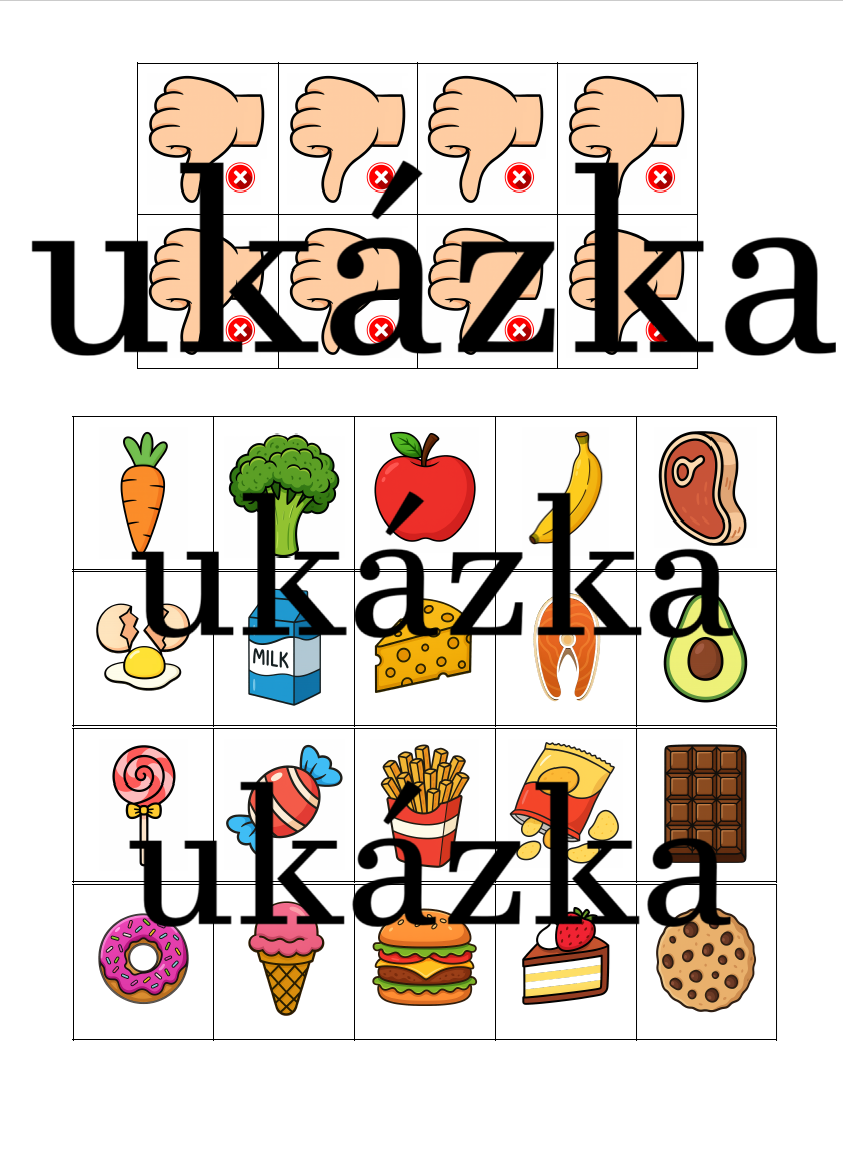 Zdravé a nezdravé potraviny/jídlo