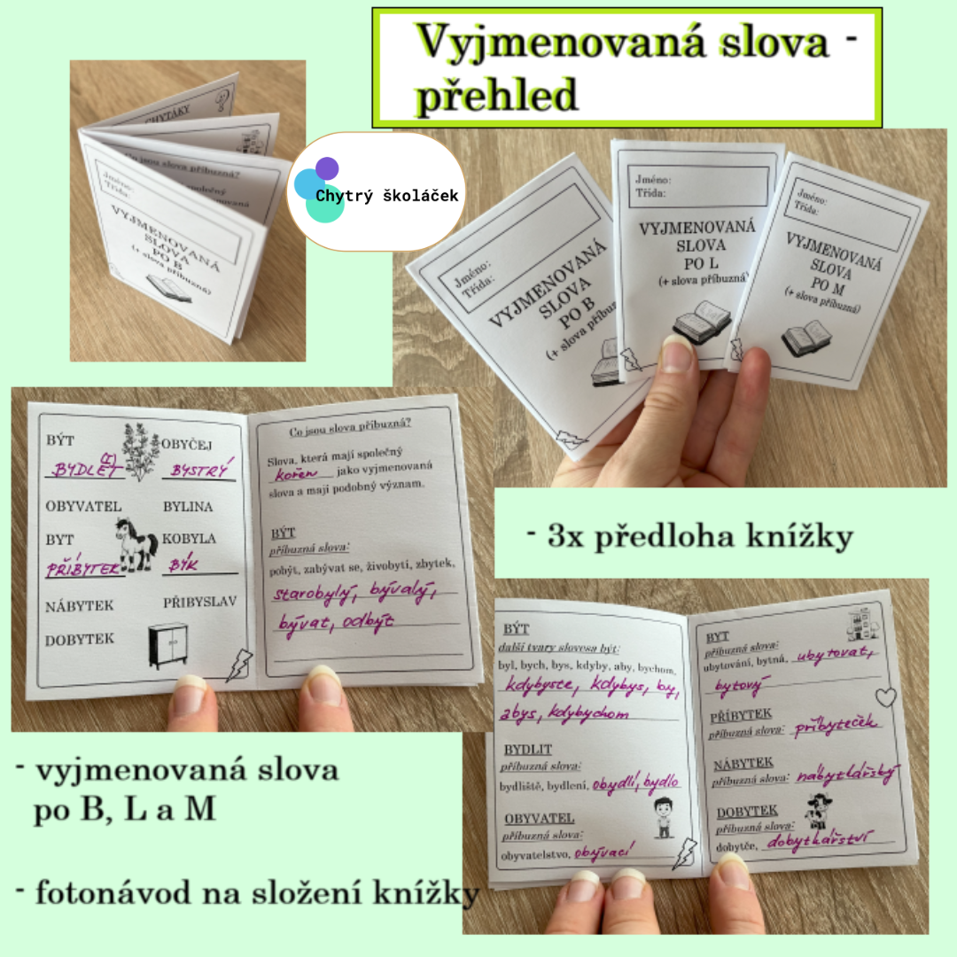 Vyjmenovaná slova B, L, M - přehled