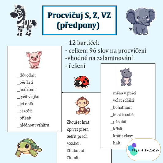 Procvičuj S, Z, VZ (předpony)