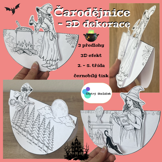 Čarodějnice - 3D dekorace
