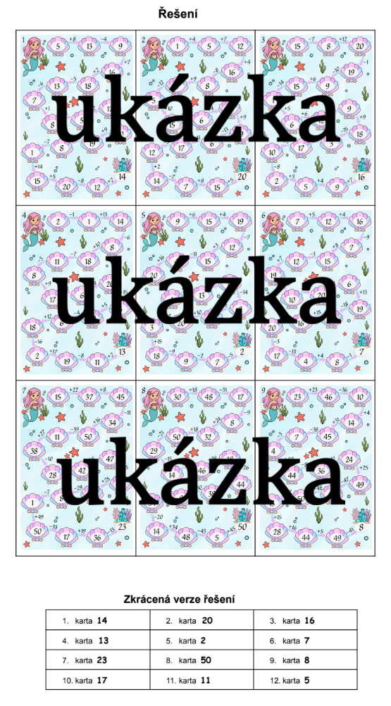 Matematické řetězce  – mořský svět