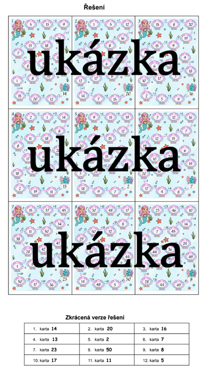 Matematické řetězce  – mořský svět